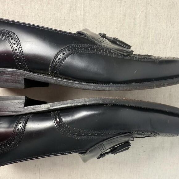 FLORSHEIM‎ BLACK LEATHER WINGTIP BROGUES DRESS LOAFER 9.5 D - Picture 8 of 9